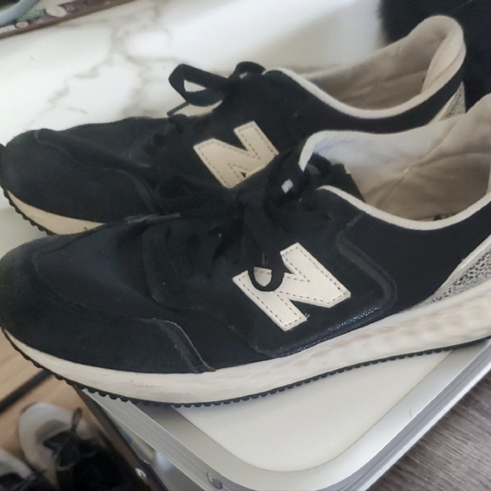 New Balance Black and White Cheetah Leopard Print X-70 Fresh Foam Sneakers